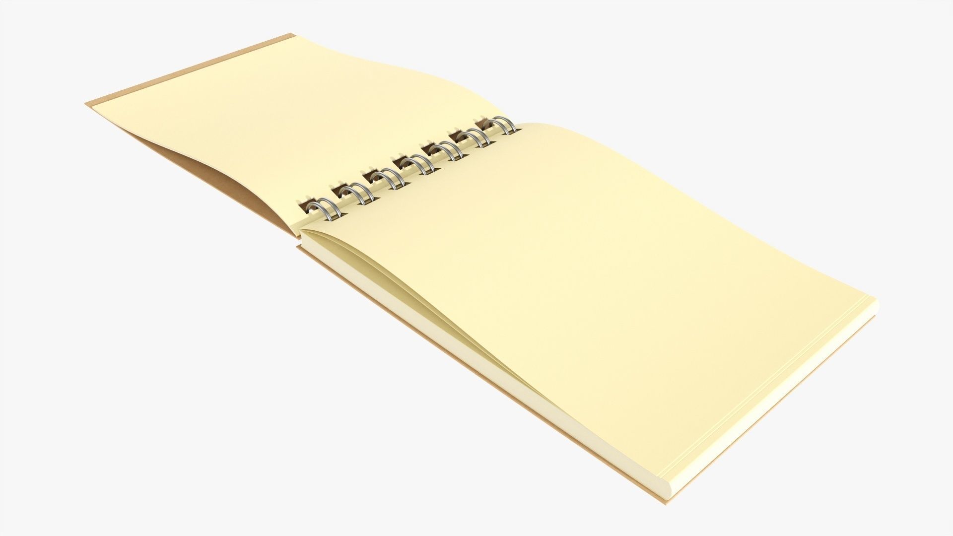 Notebook pad with spiral 02 opened 3D model_1