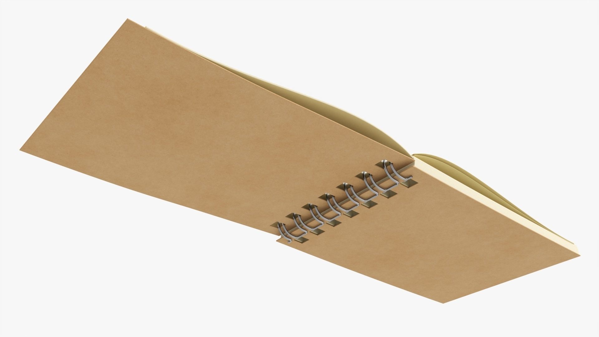 Notebook pad with spiral 02 opened 3D model_3