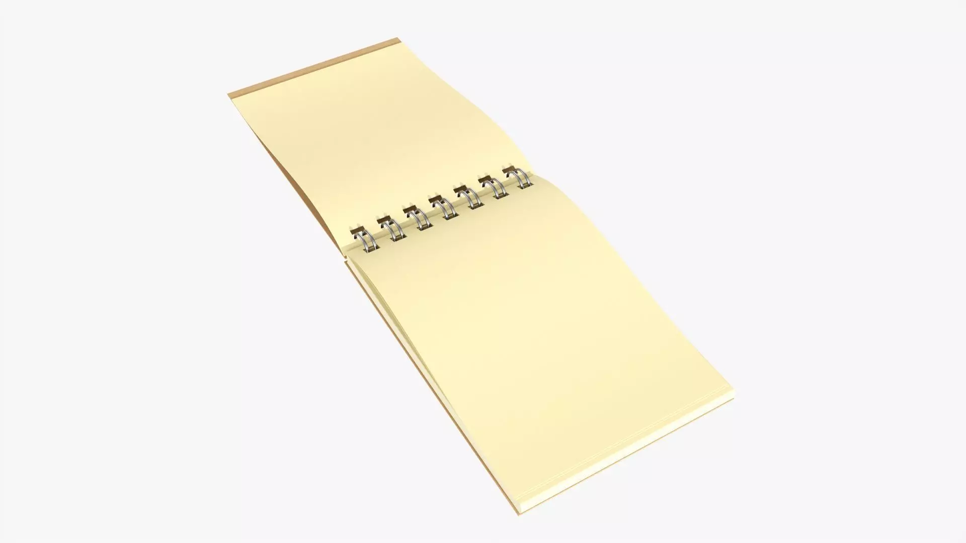 Notebook pad with spiral 02 opened 3D model_0