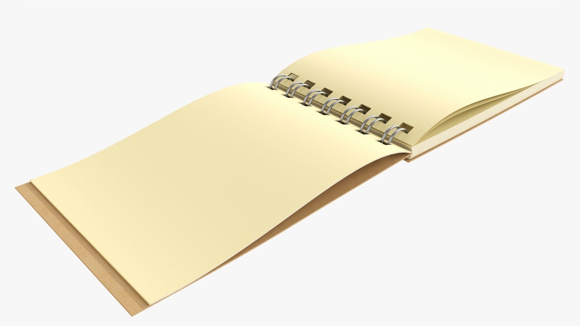 Notebook pad with spiral 02 opened 3D model_2