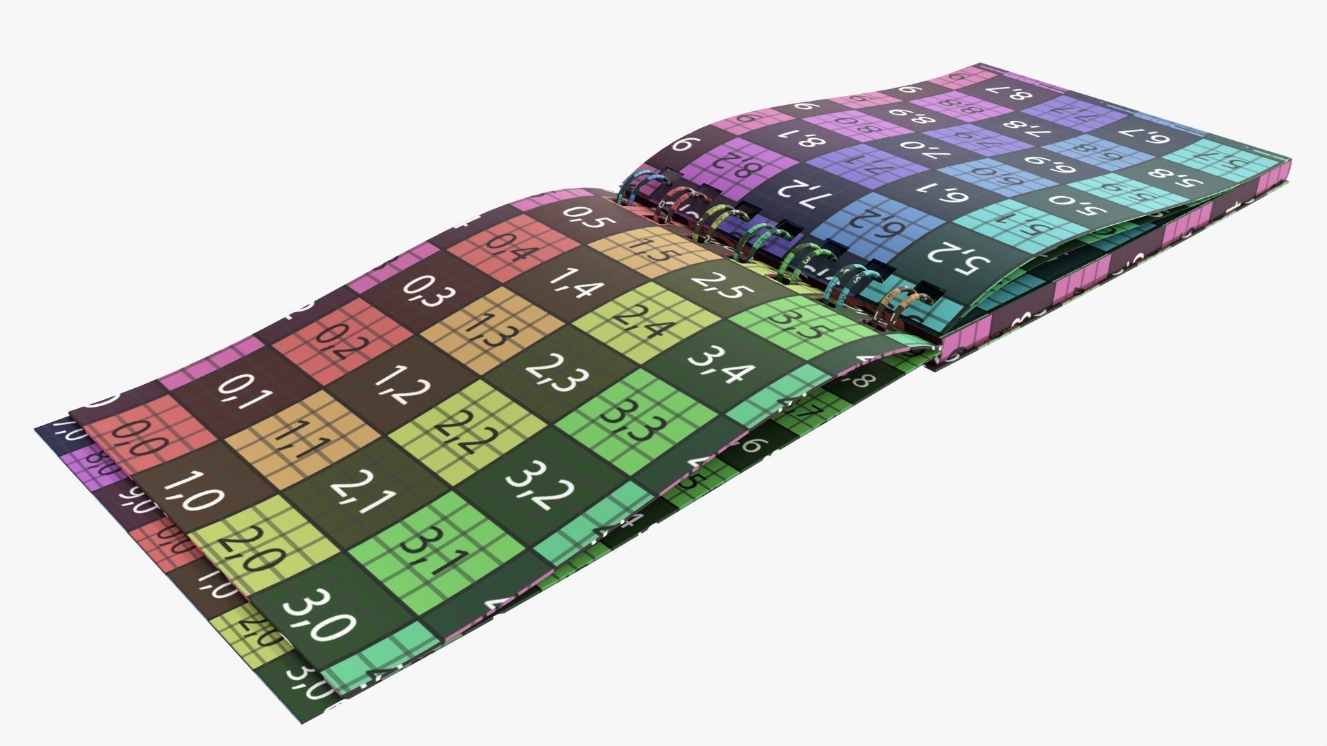 Notebook pad with spiral 02 opened 3D model_11