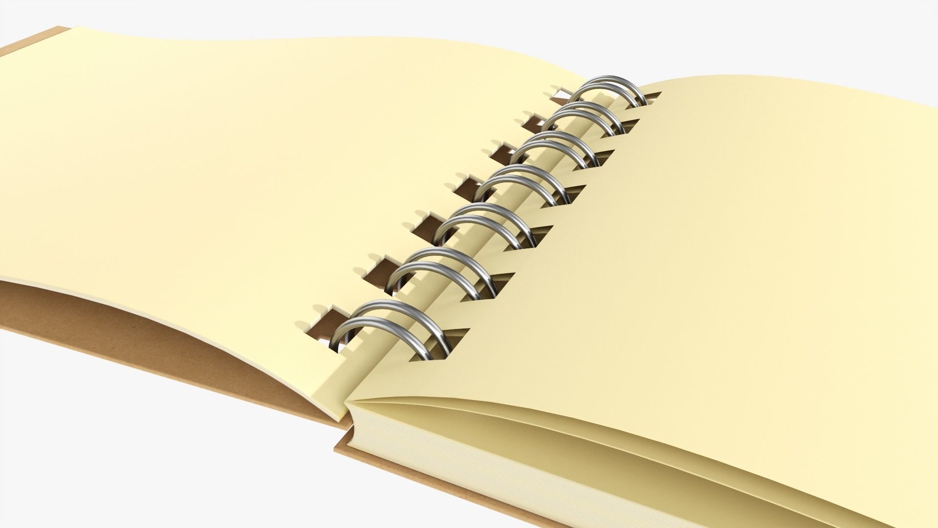 Notebook pad with spiral 02 opened 3D model_4