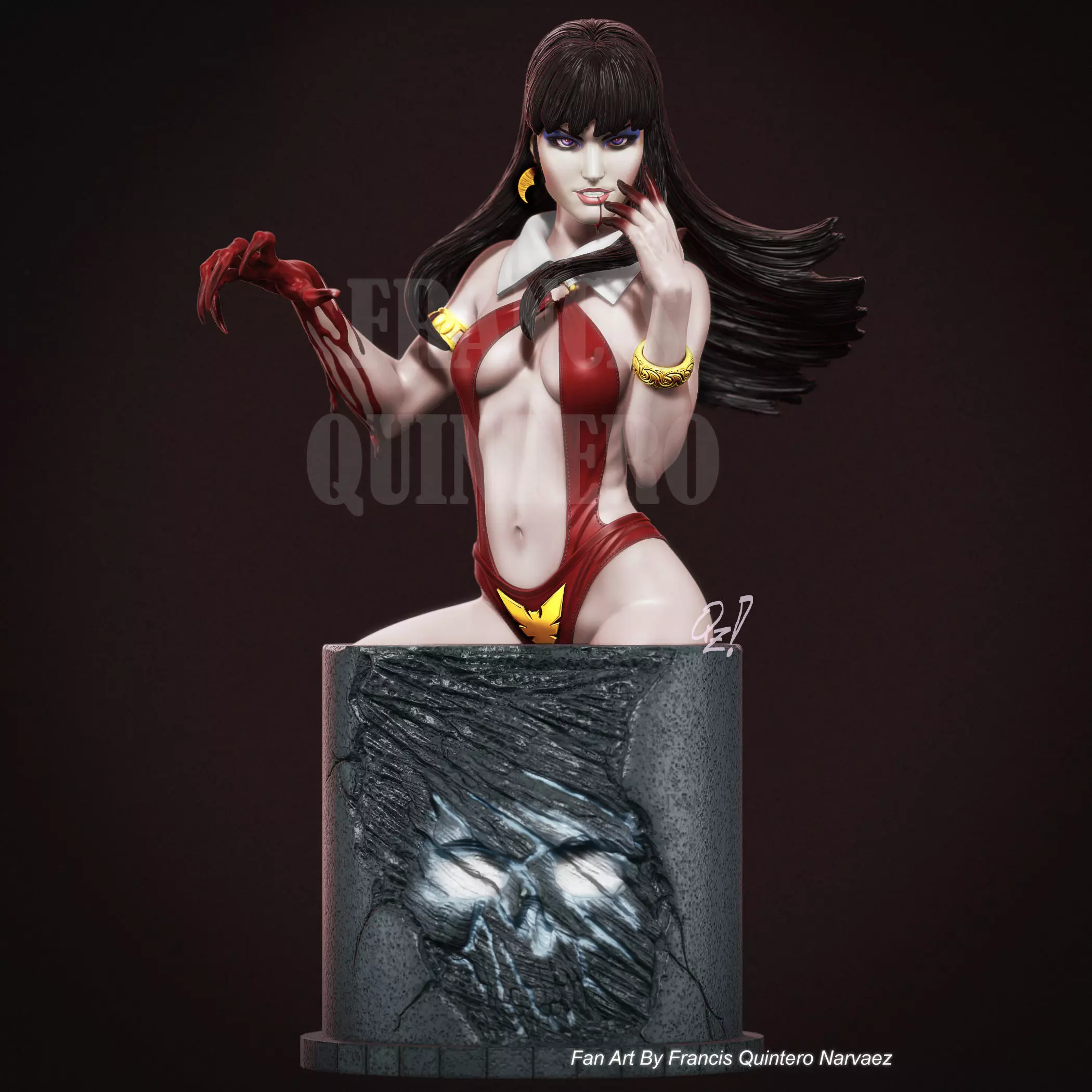 Vampirella Bust Artgerm style 3D print model_0