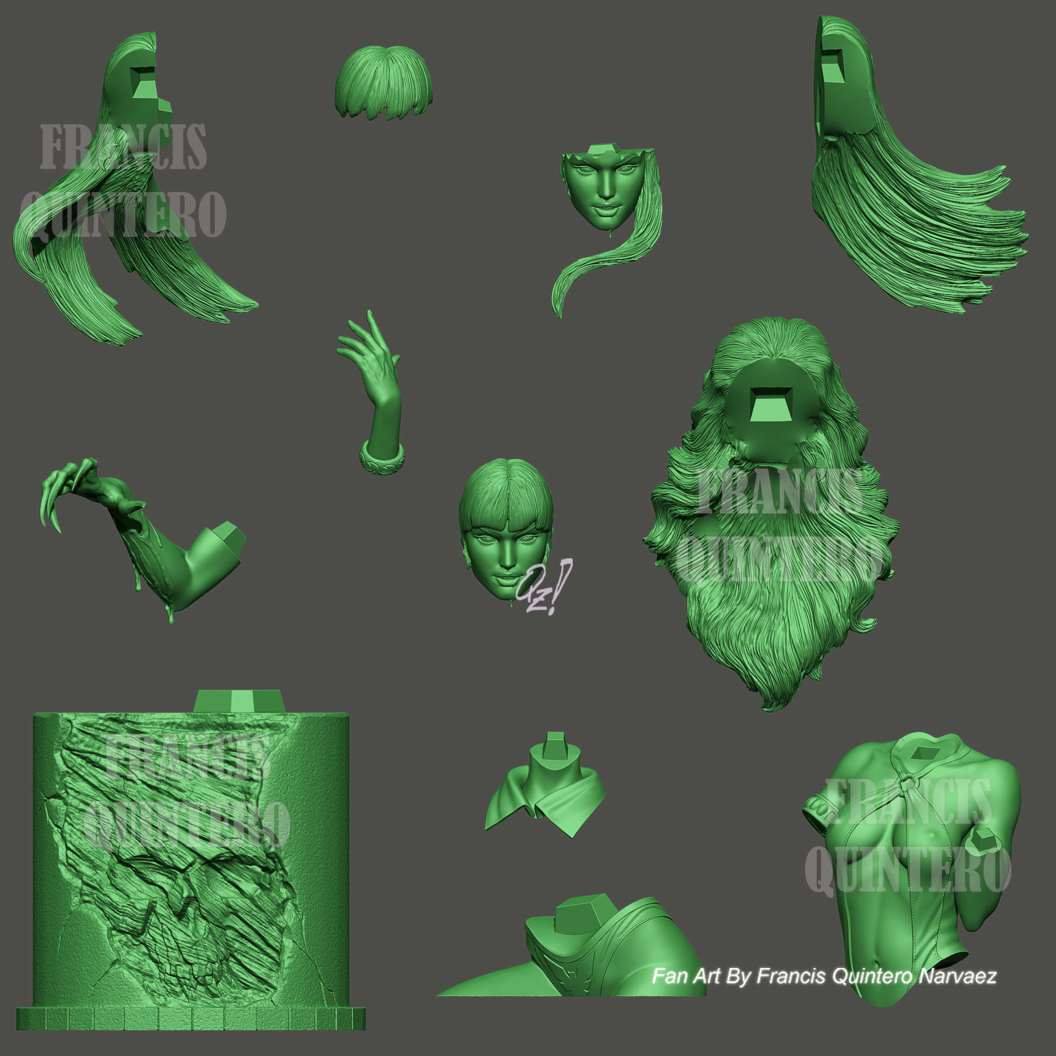 Vampirella Bust Artgerm style 3D print model_3