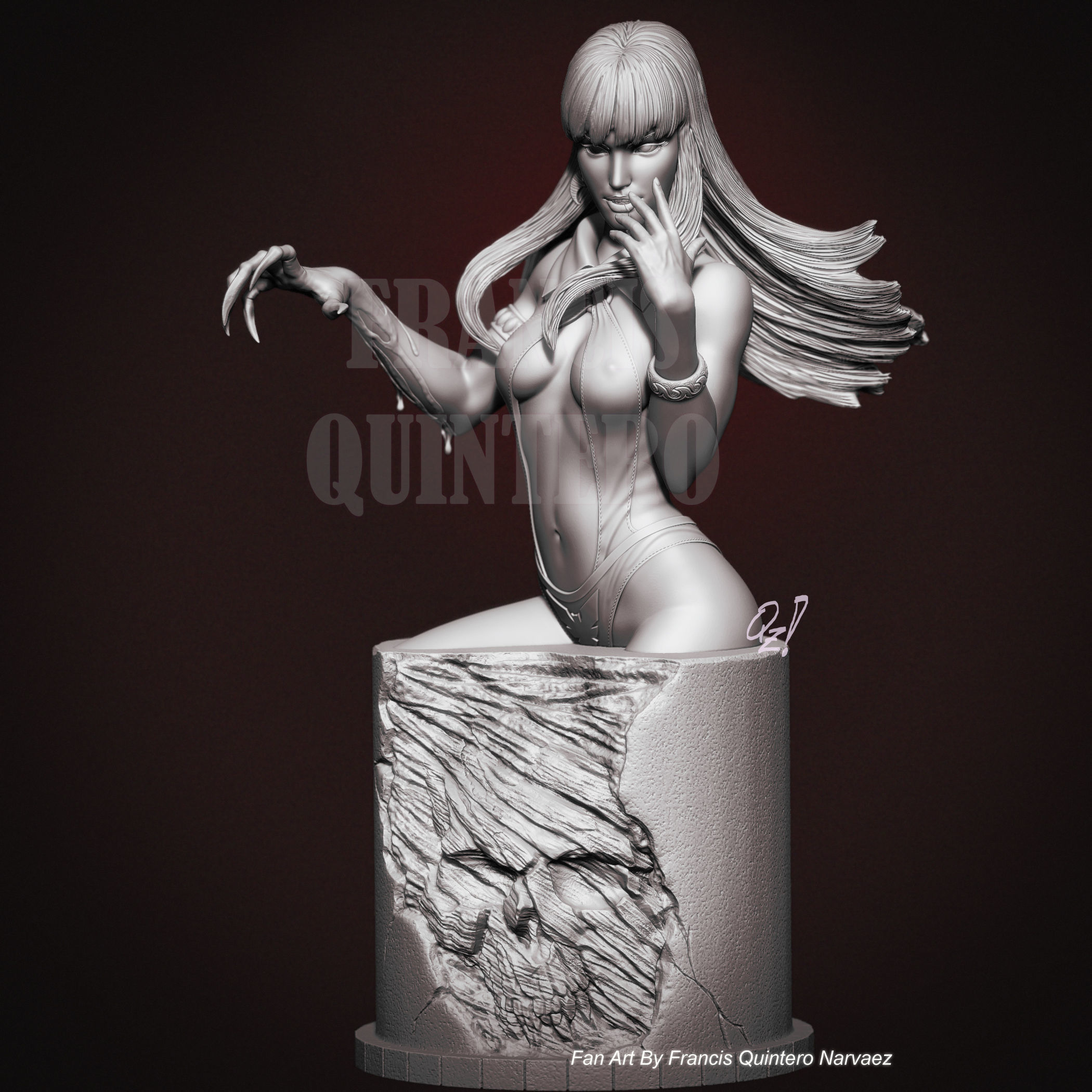 Vampirella Bust Artgerm style 3D print model_2