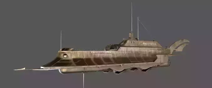 Steampunk Submarine 3D Model