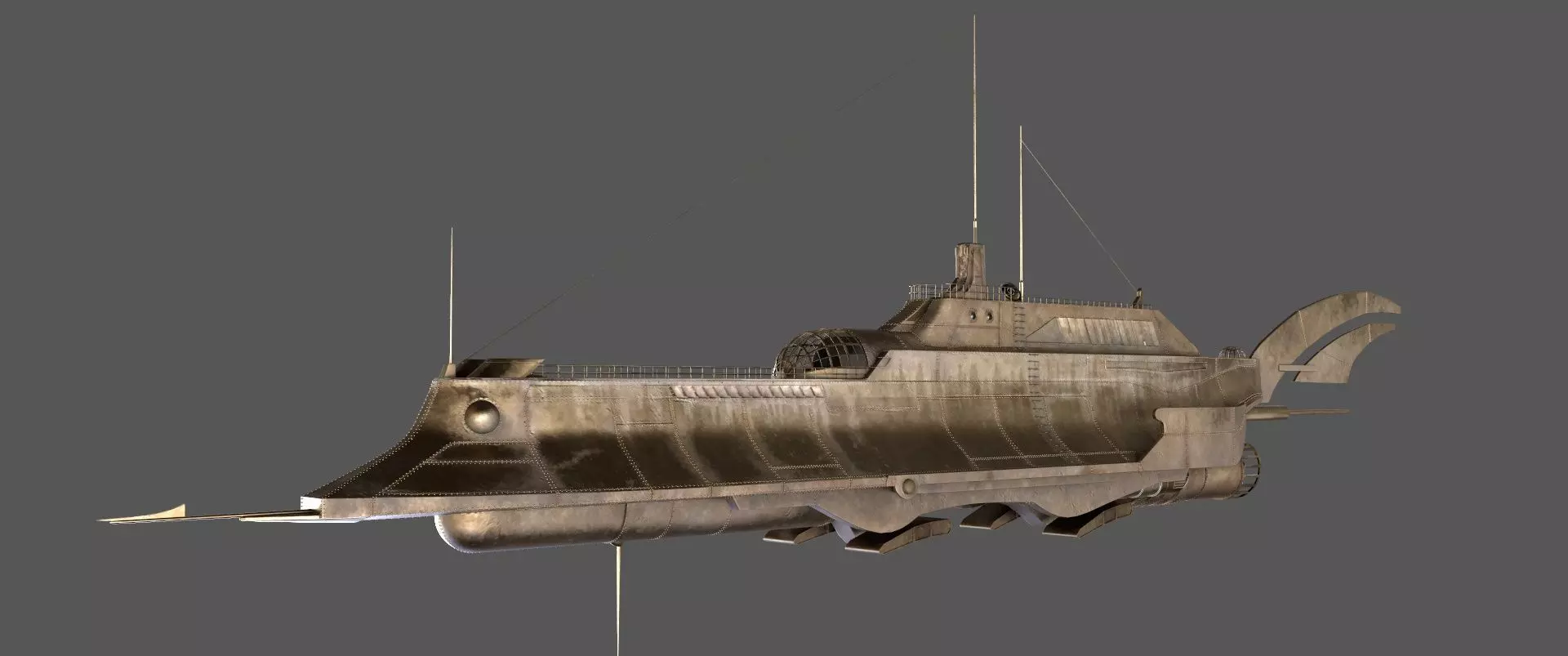 Steampunk Submarine 3D Model 3D model_0