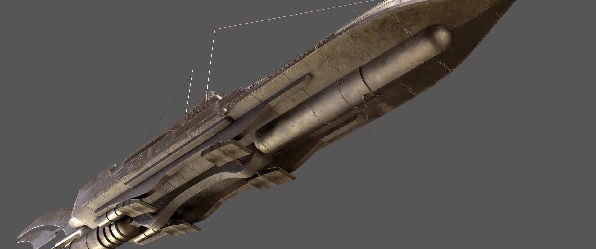 Steampunk Submarine 3D Model 3D model_3