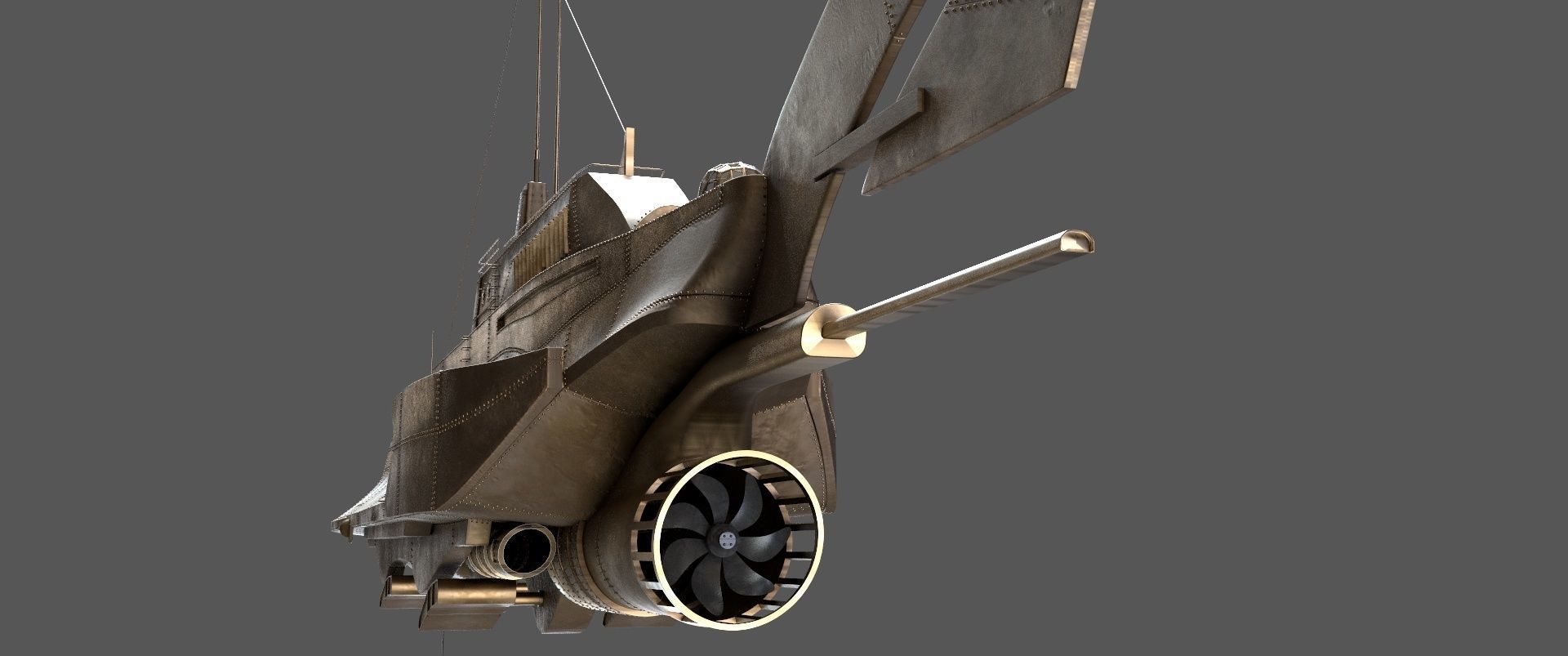 Steampunk Submarine 3D Model 3D model_4