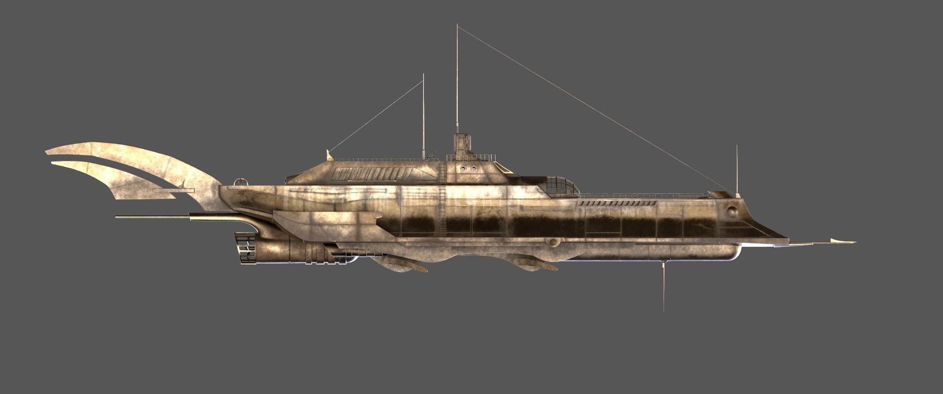 Steampunk Submarine 3D Model 3D model_5