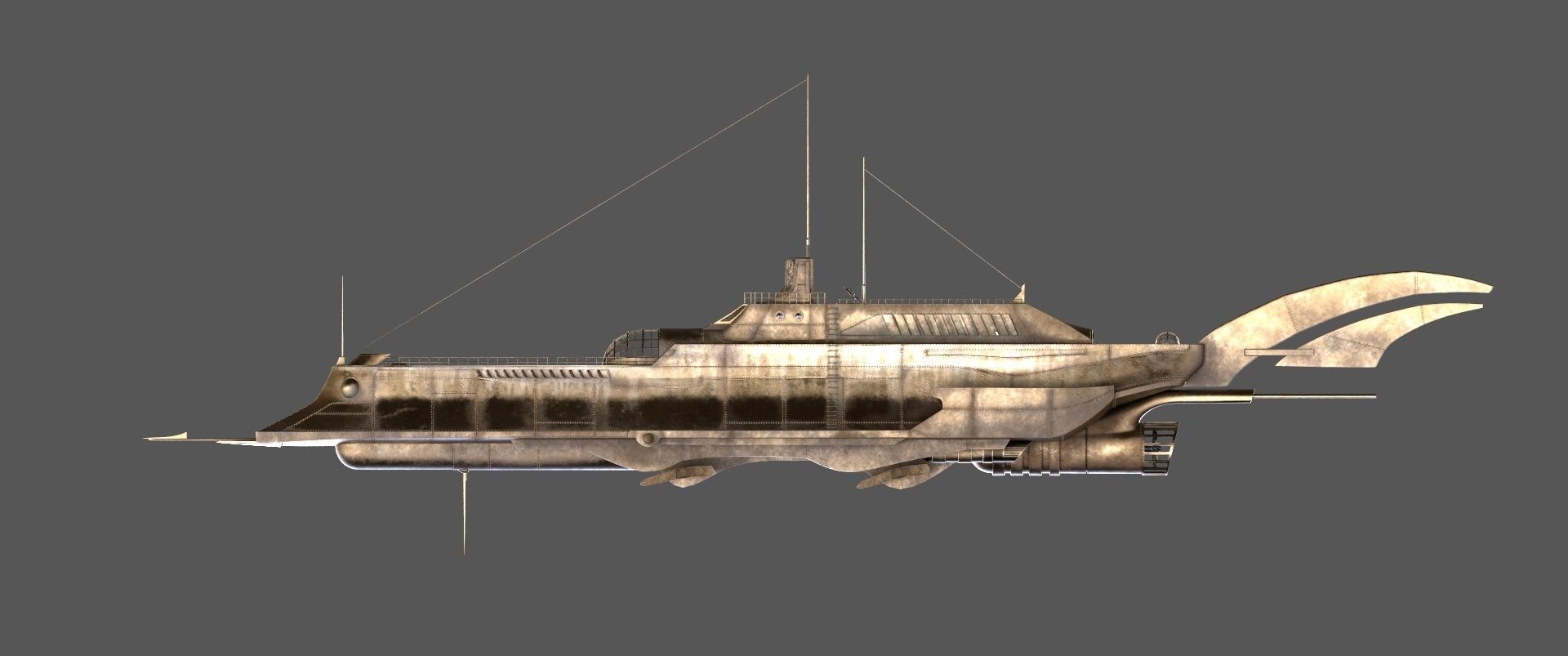 Steampunk Submarine 3D Model 3D model_7