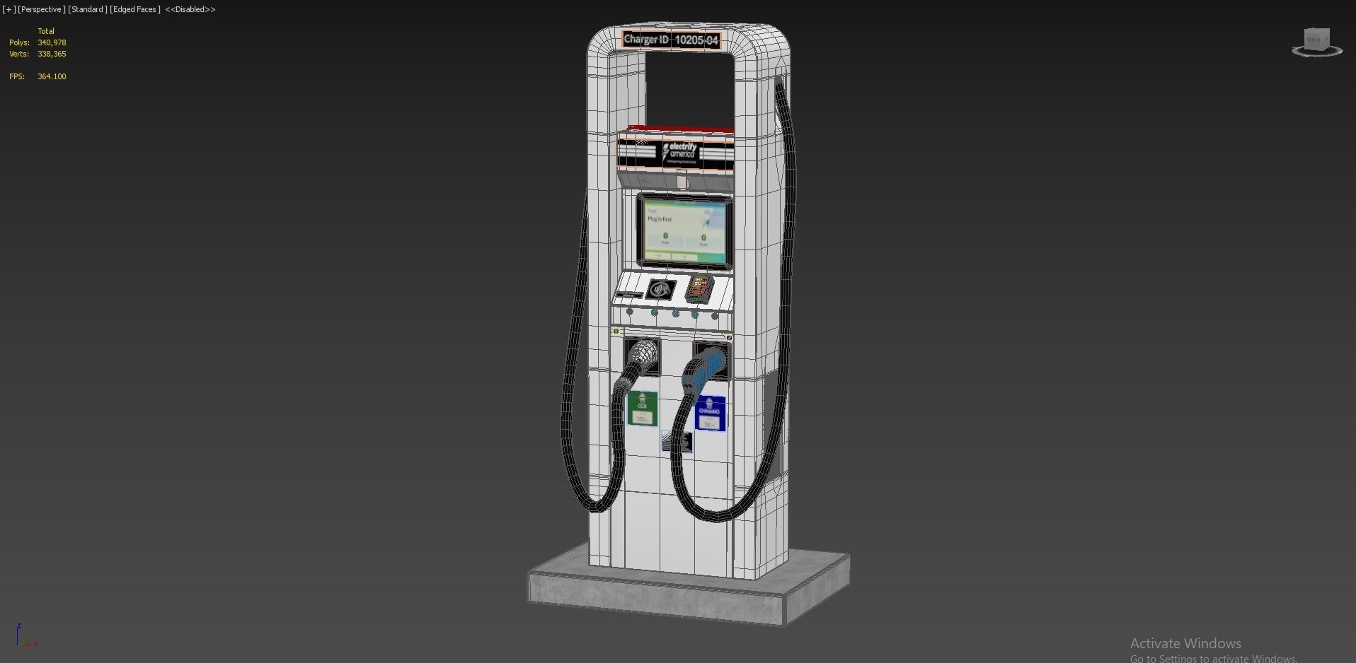 Electric Vehicle Charging Station Electrify America Part 1 3D model_4
