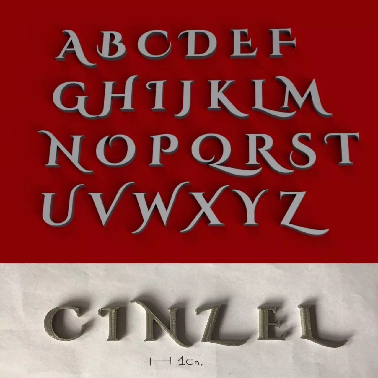 CINZEL 3D letters STL file 3D print model_0