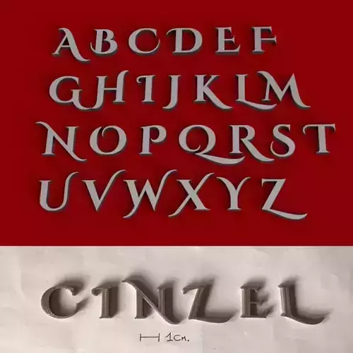 CINZEL  3D letters STL file 3D print model