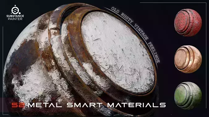 53 Metal Smart Materials for substance painter