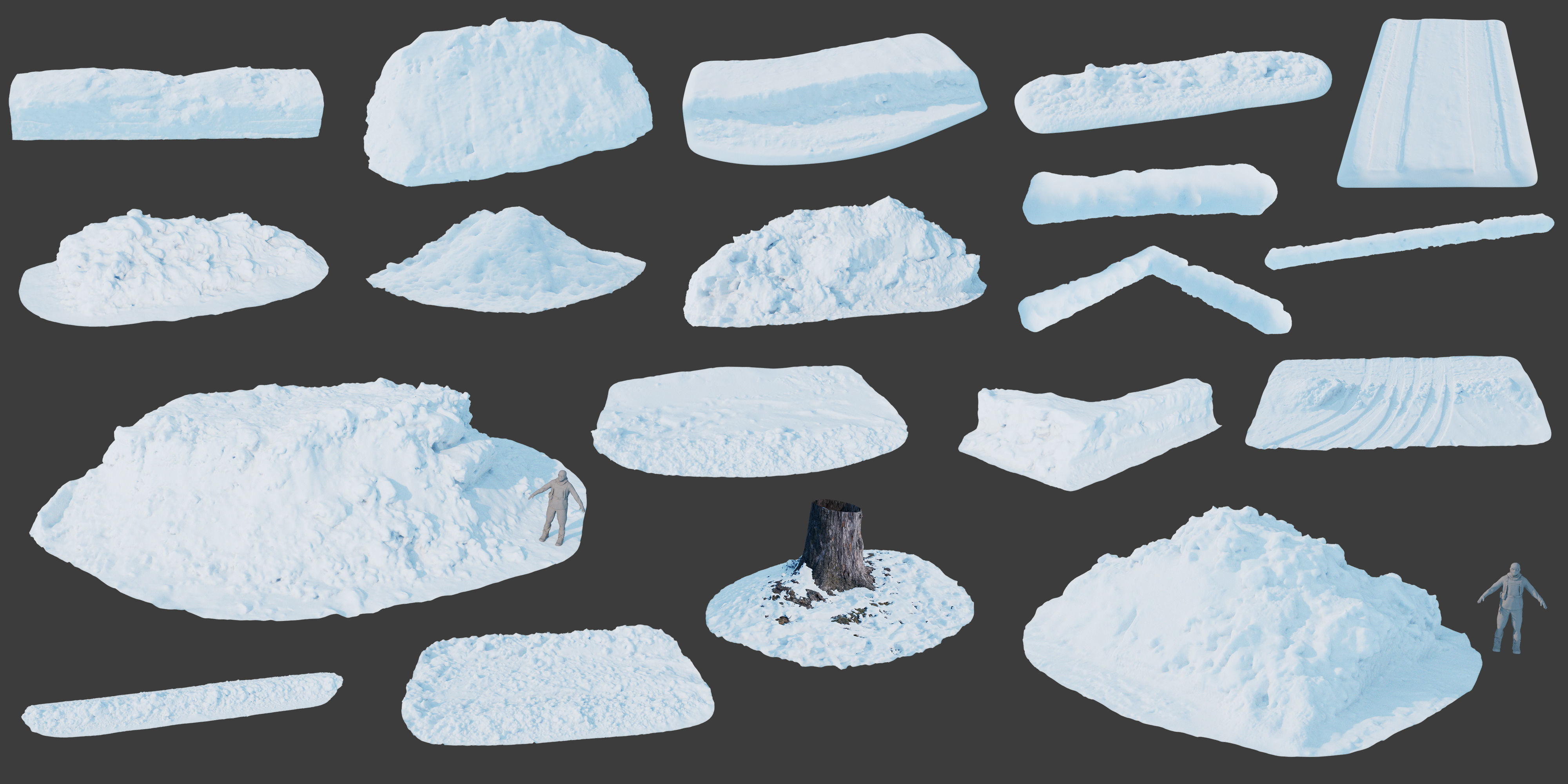 Easy Snow Environment Kitbash Pack 3D model_2