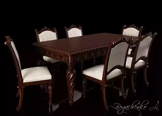 3D model of a dining table