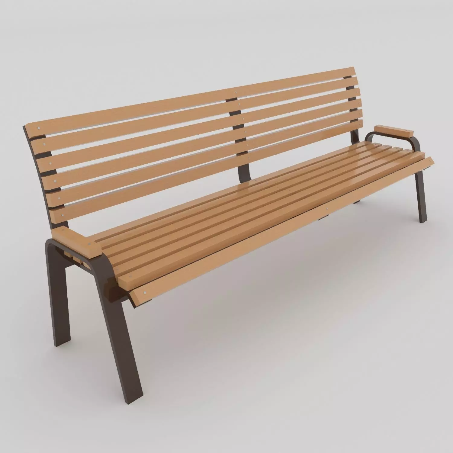 Bench park Low-poly 3D model_0