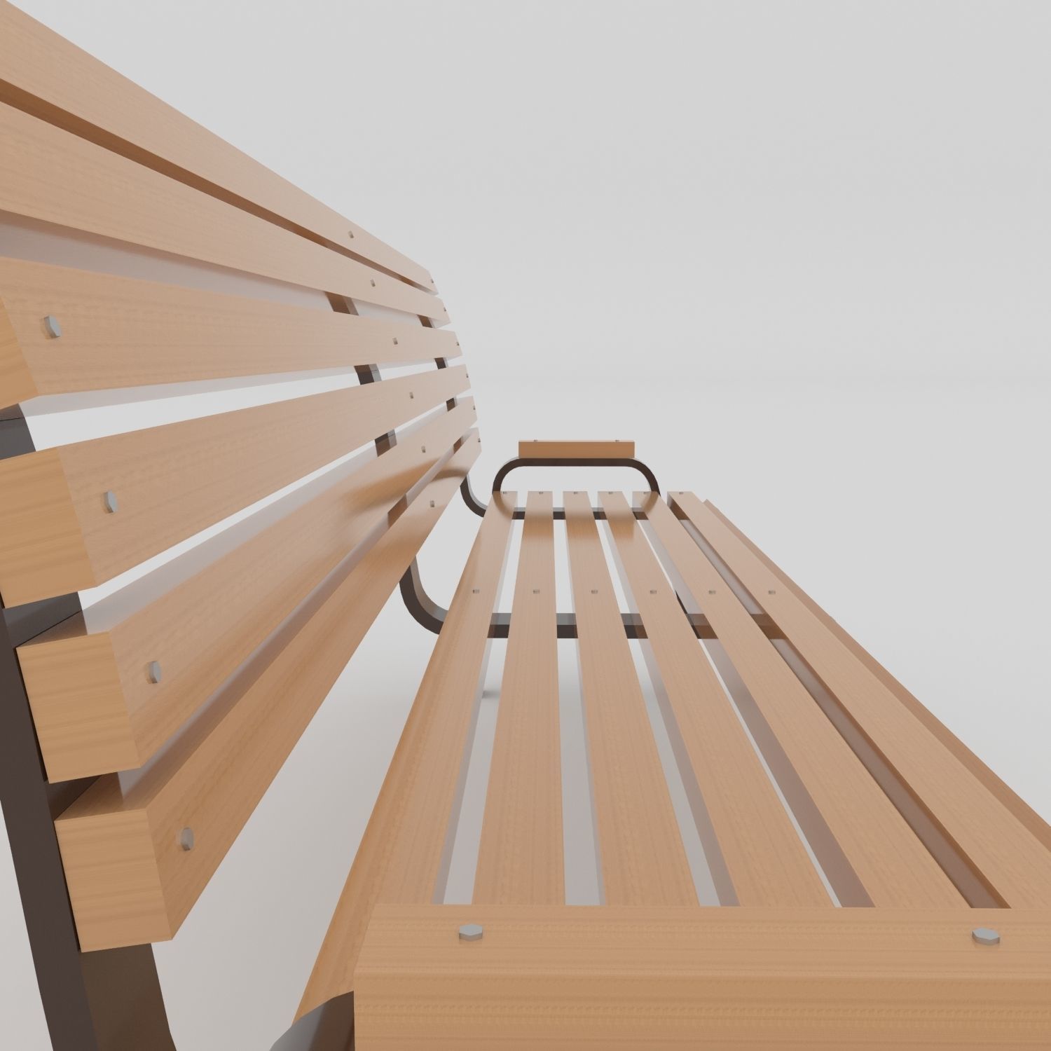 Bench park Low-poly 3D model_3