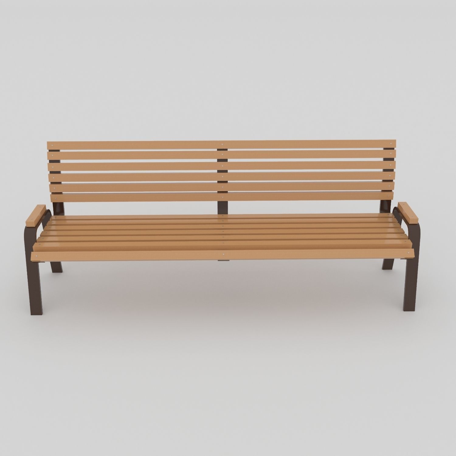 Bench park Low-poly 3D model_2