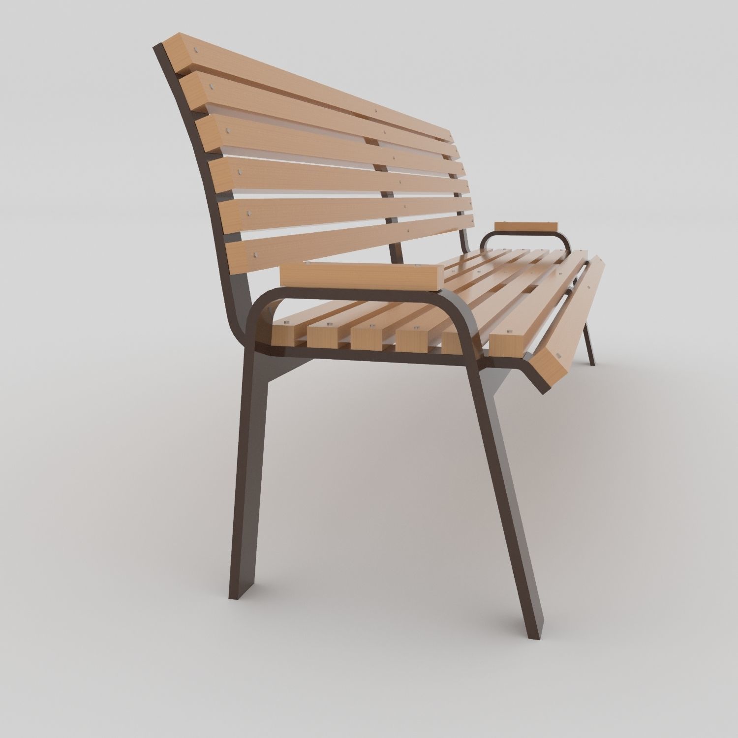 Bench park Low-poly 3D model_1