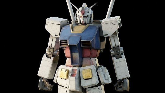 GUNDAM robot mech Realistic Texture Rigged MAYA Blender 3D model