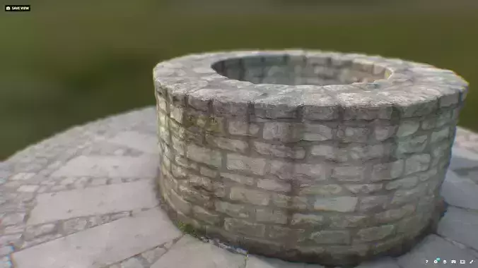 Old castle stone well