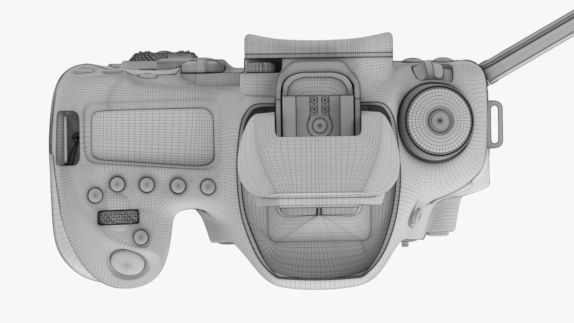 Canon DSLR EOS 90D camera body open 3D model_28