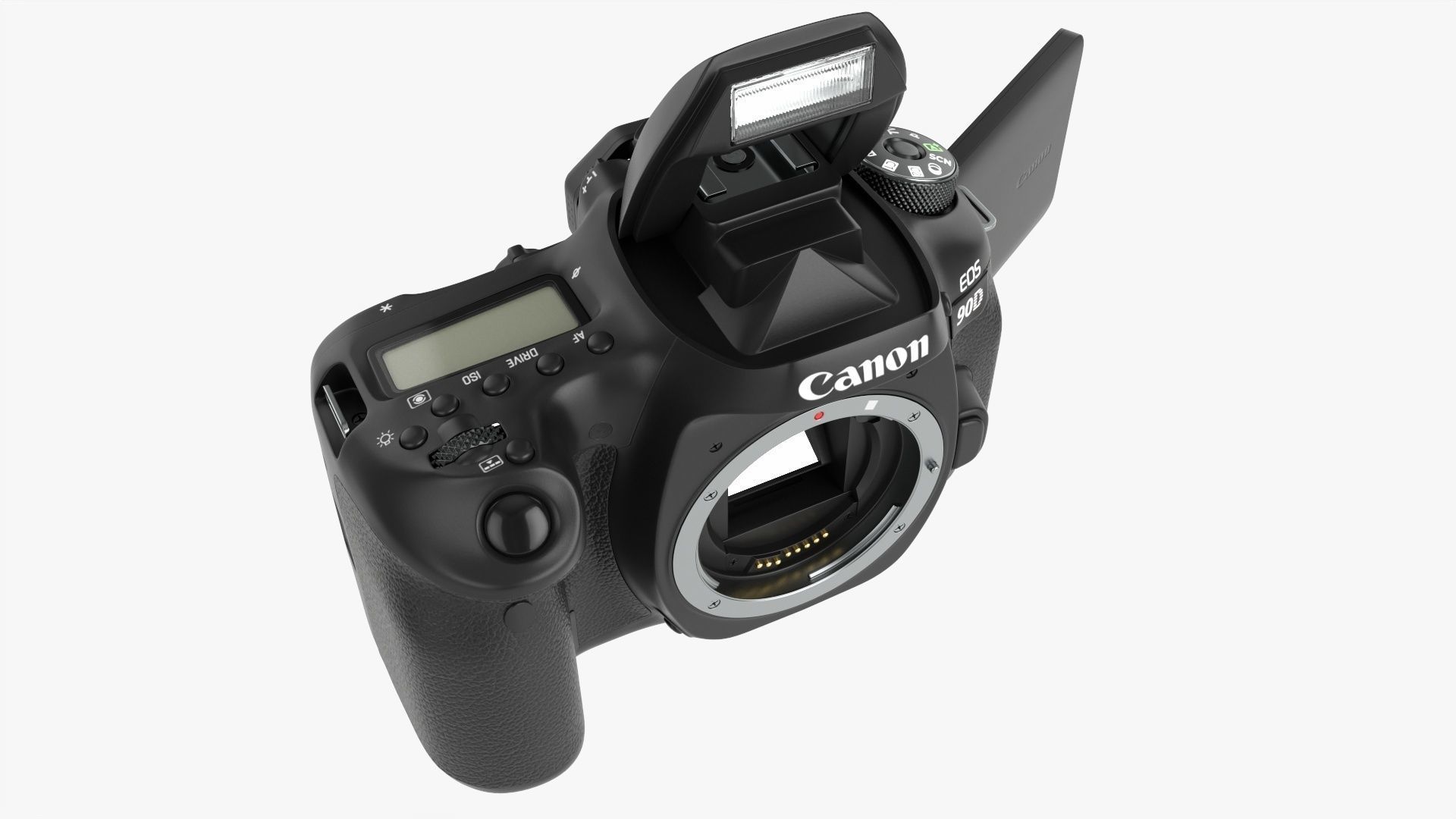 Canon DSLR EOS 90D camera body open 3D model_5