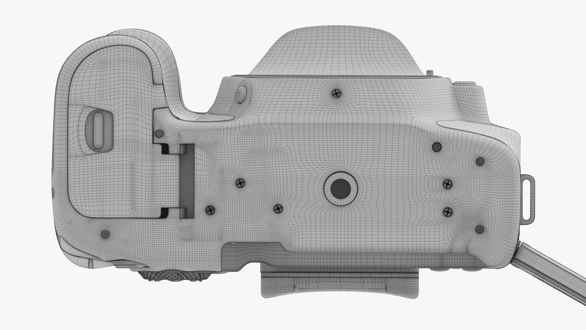 Canon DSLR EOS 90D camera body open 3D model_27