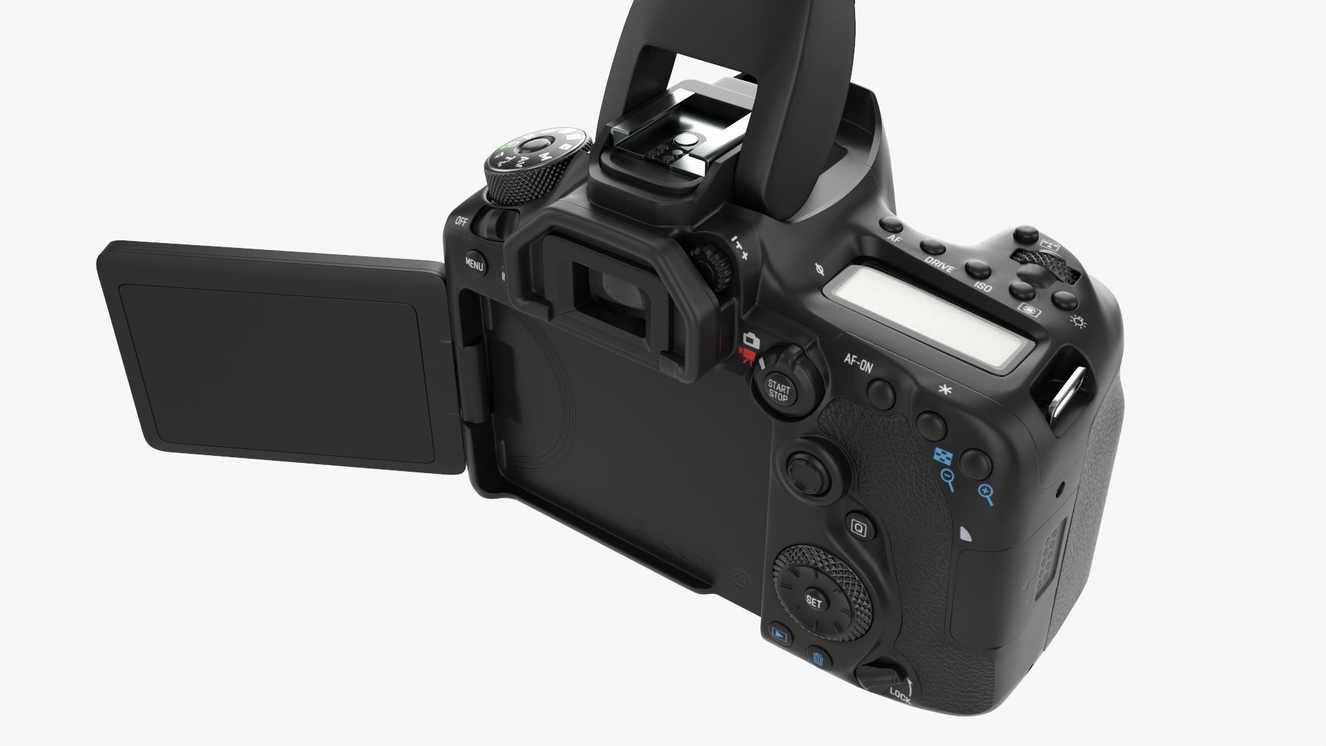 Canon DSLR EOS 90D camera body open 3D model_4