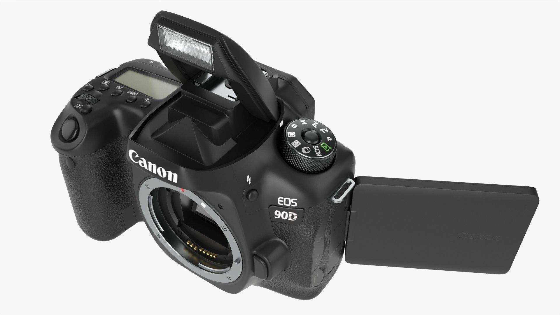 Canon DSLR EOS 90D camera body open 3D model_2