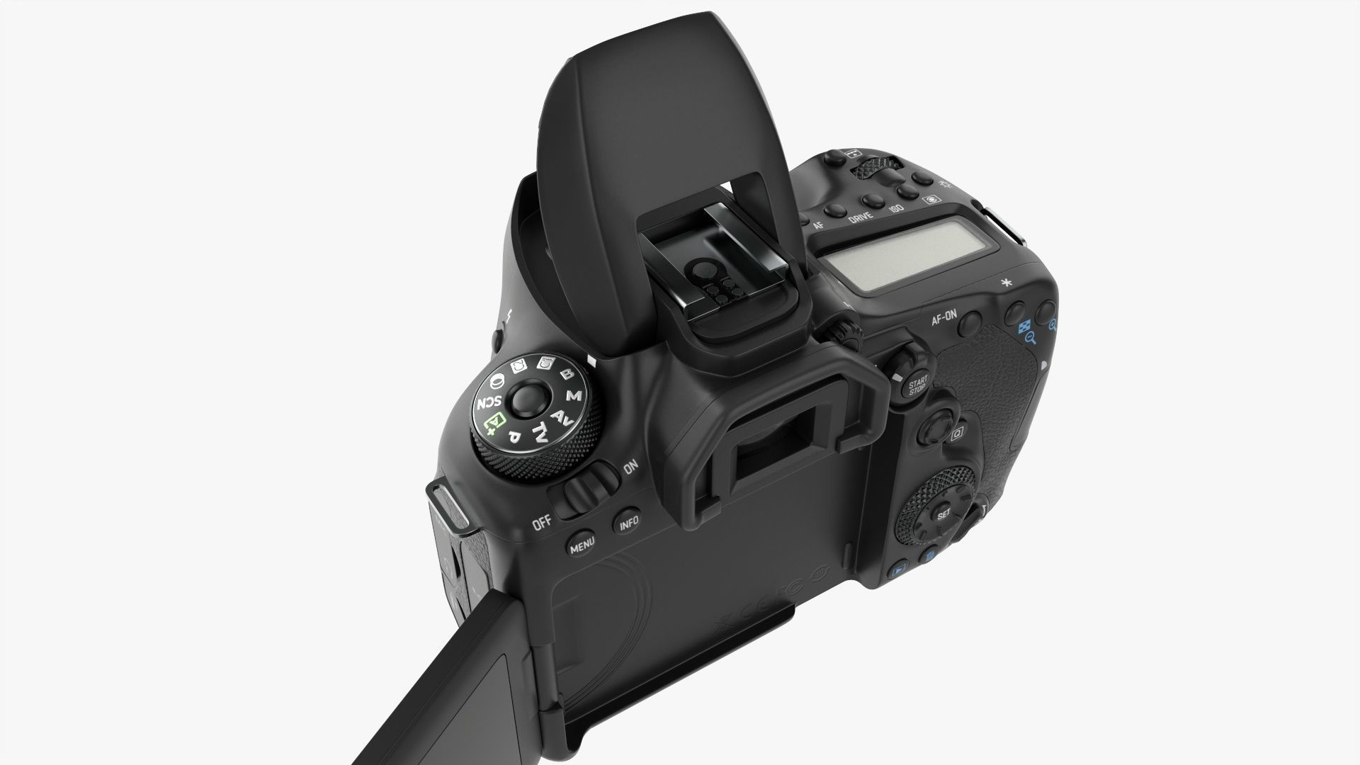 Canon DSLR EOS 90D camera body open 3D model_3