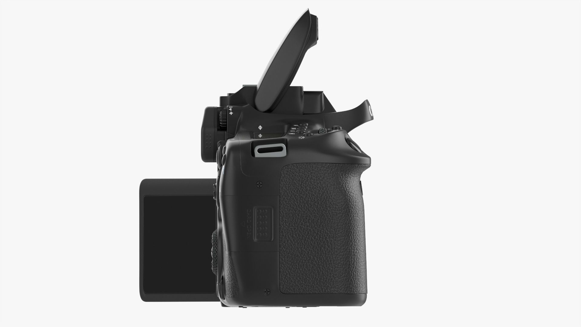 Canon DSLR EOS 90D camera body open 3D model_13