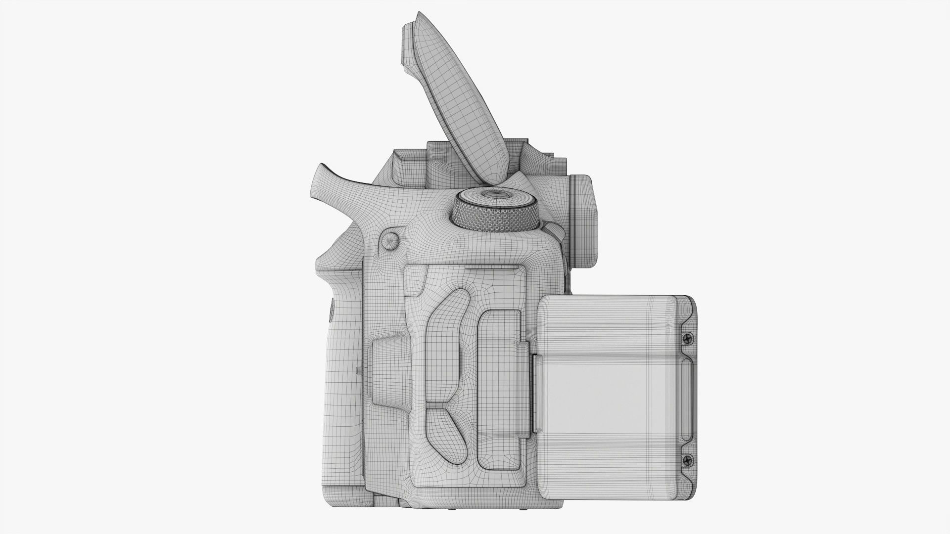 Canon DSLR EOS 90D camera body open 3D model_26