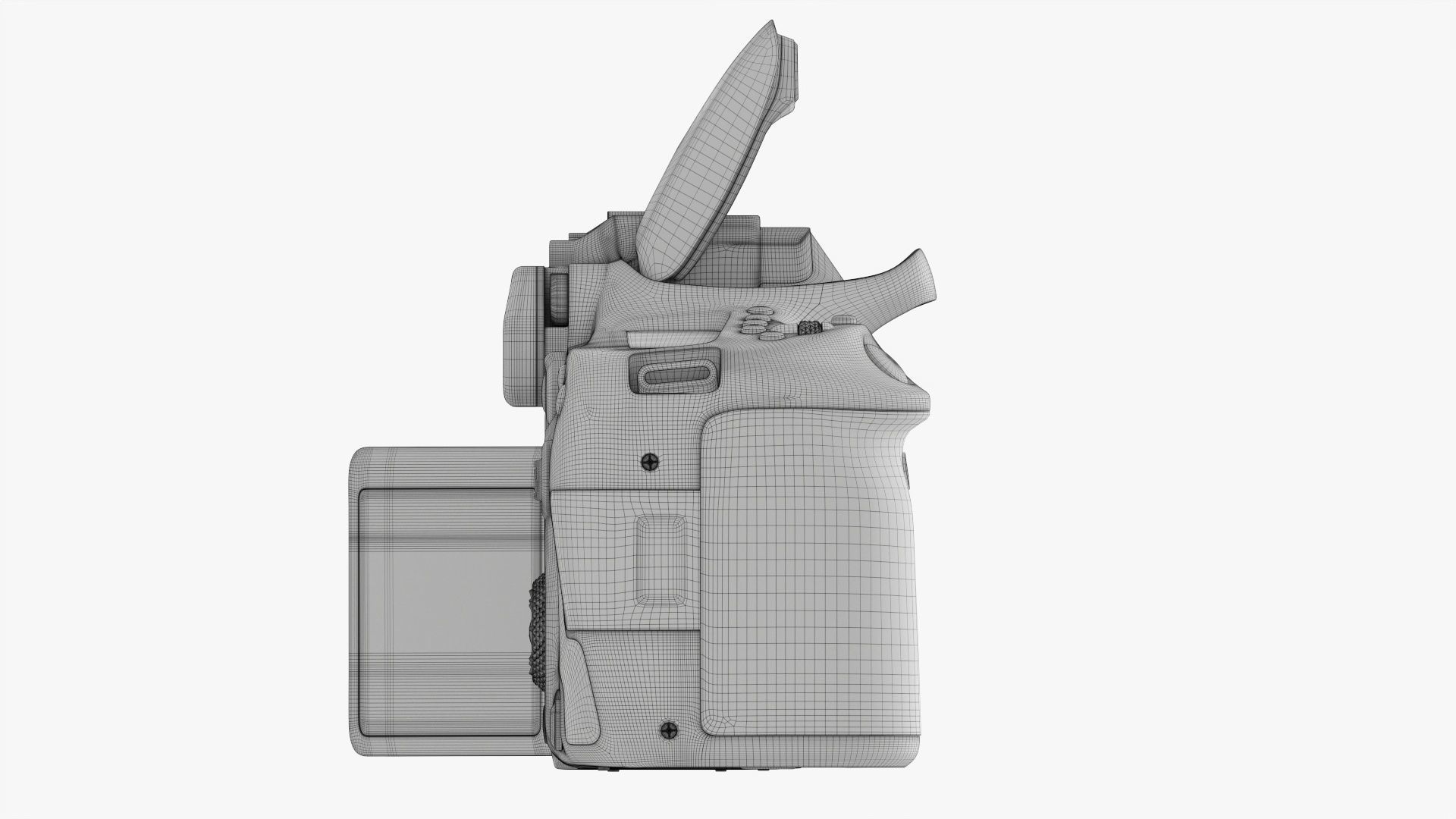 Canon DSLR EOS 90D camera body open 3D model_25