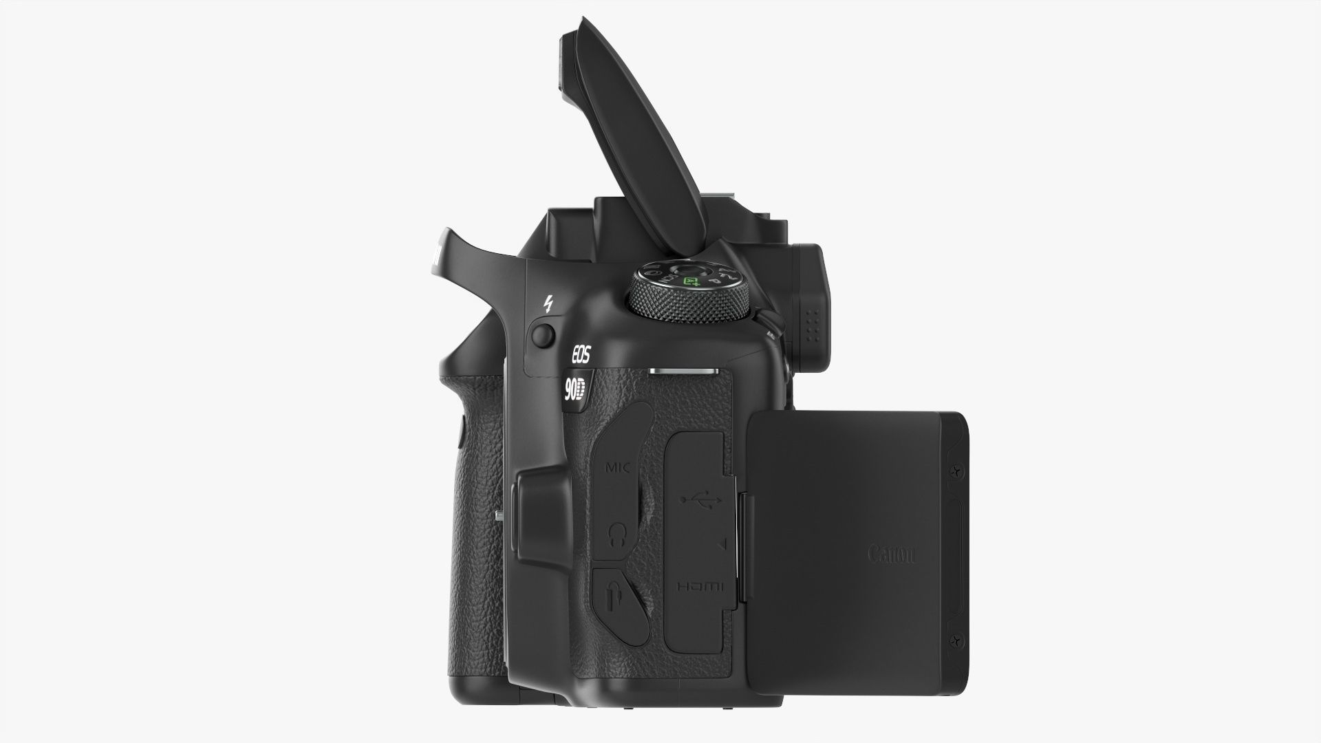 Canon DSLR EOS 90D camera body open 3D model_14