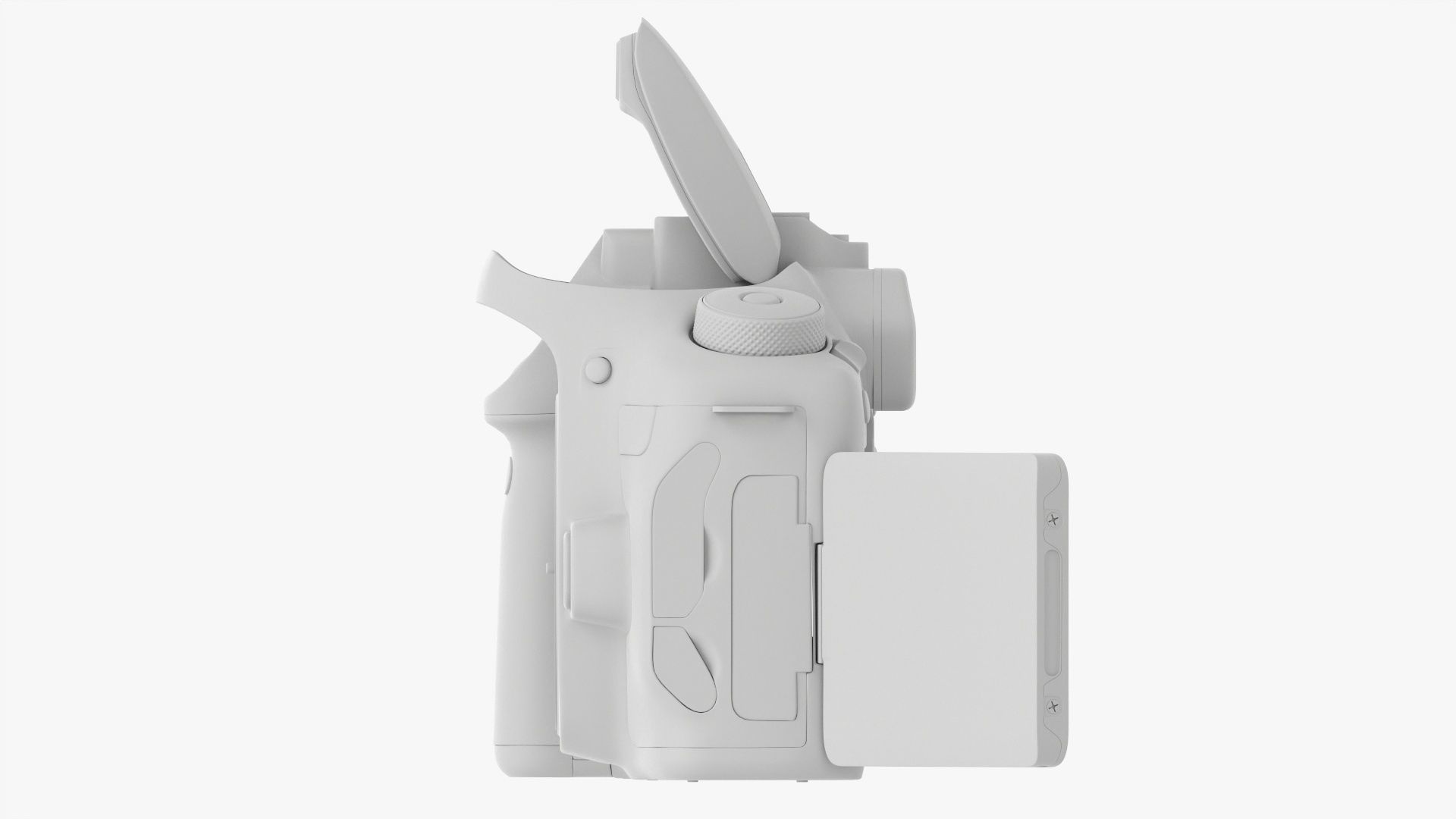 Canon DSLR EOS 90D camera body open 3D model_20