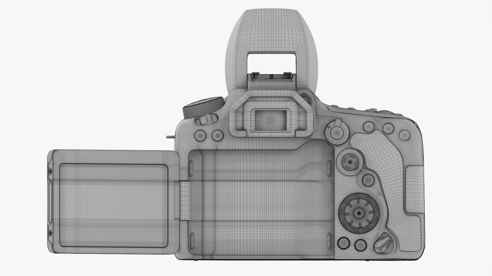 Canon DSLR EOS 90D camera body open 3D model_23