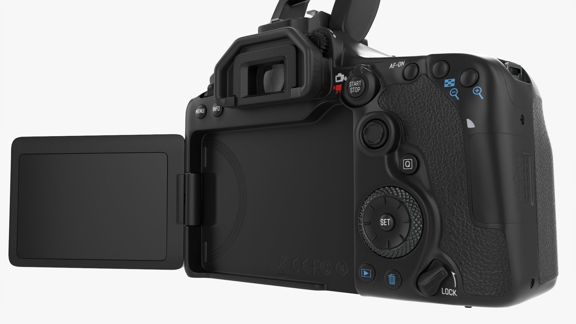 Canon DSLR EOS 90D camera body open 3D model_8