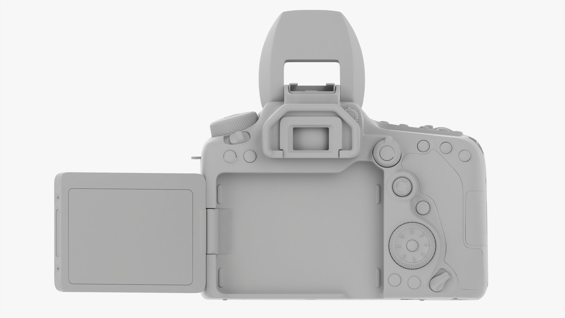 Canon DSLR EOS 90D camera body open 3D model_17
