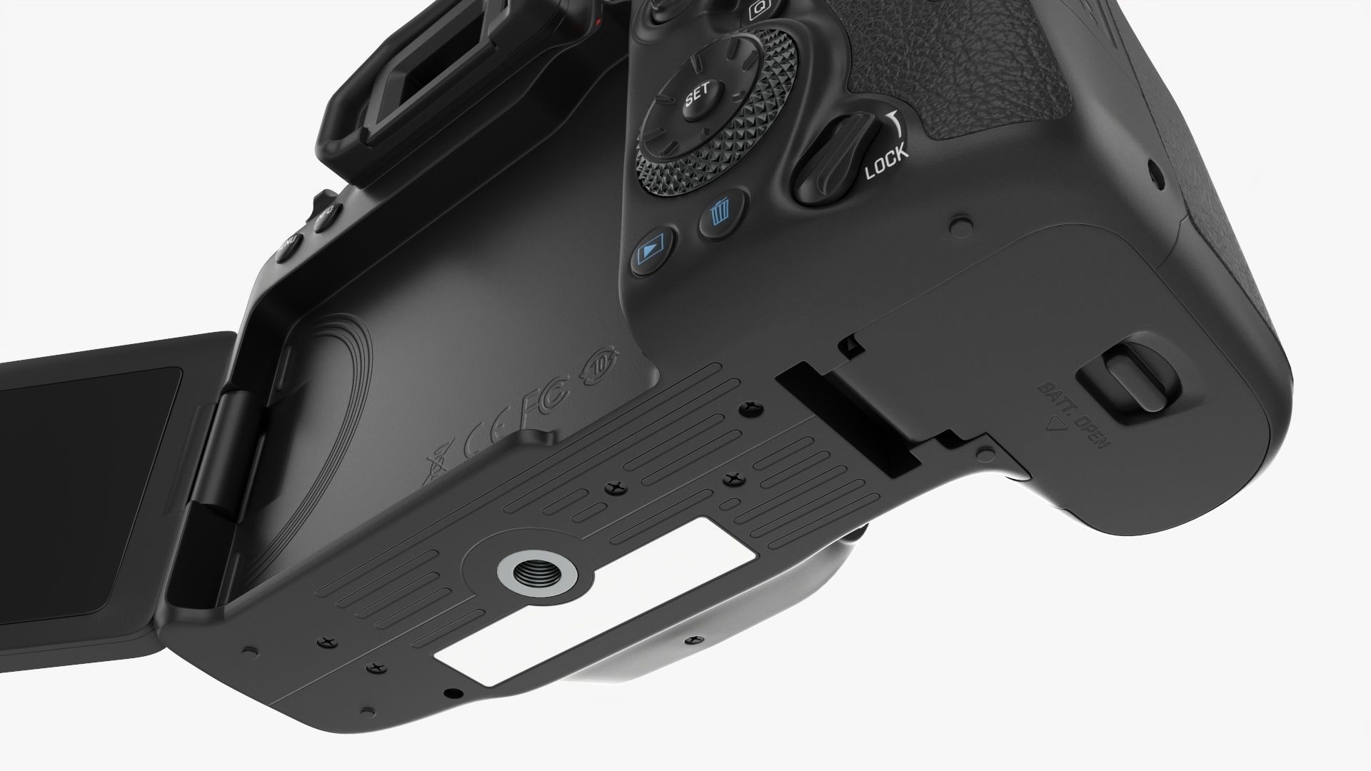 Canon DSLR EOS 90D camera body open 3D model_10