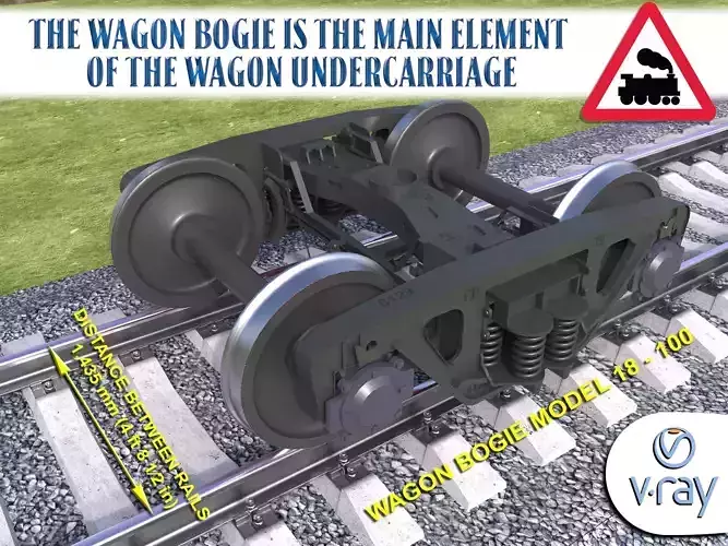 Highly detailed the wagon bogie 