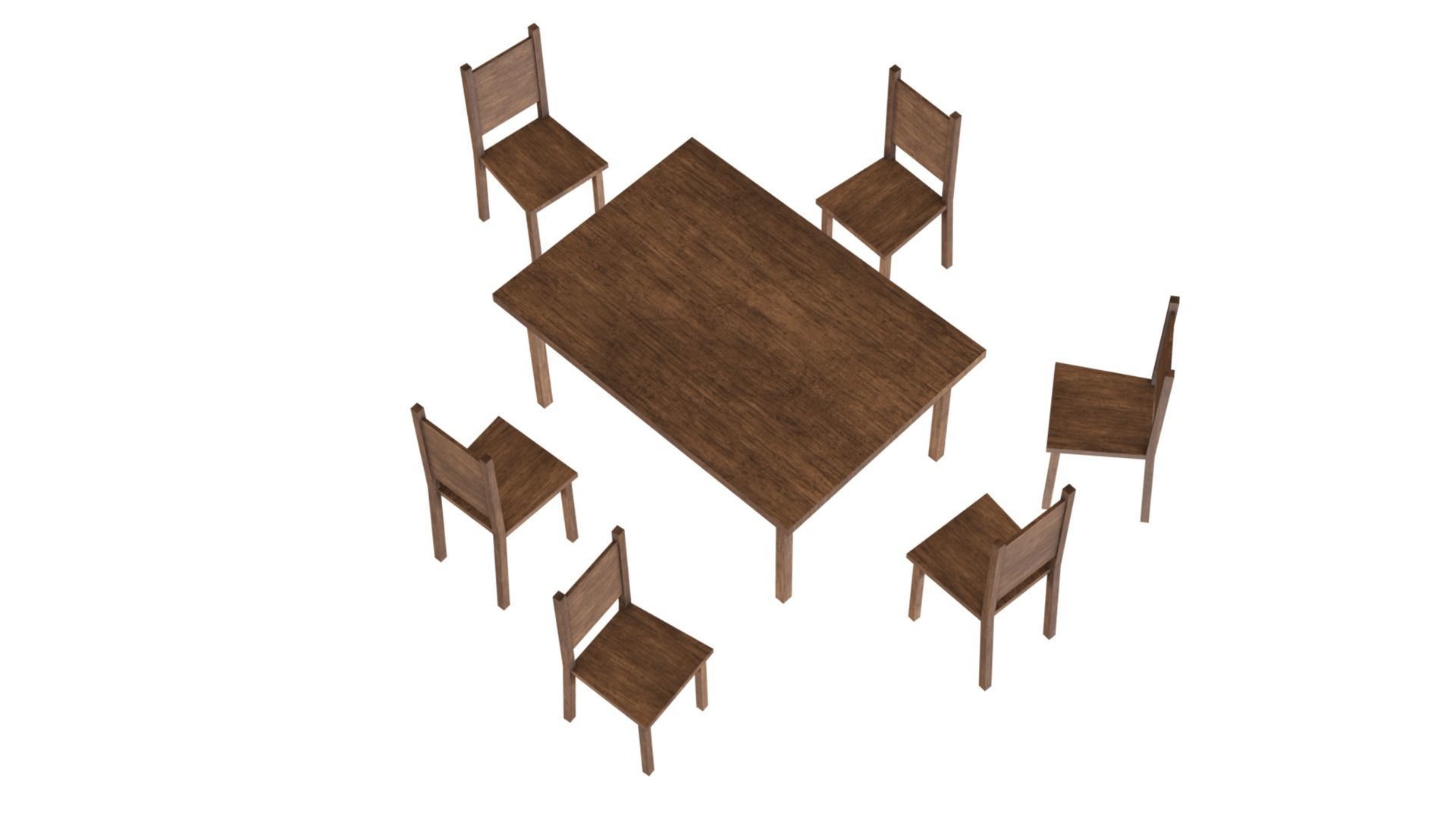 Table and chair Free low-poly 3D model_1