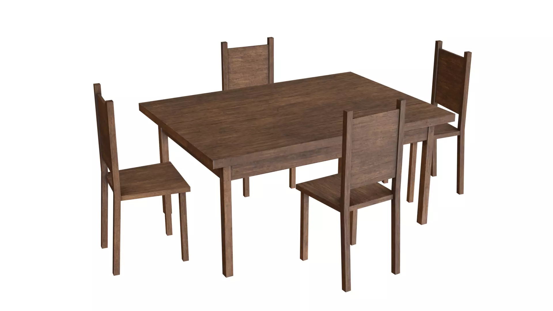 Table and chair Free low-poly 3D model_0