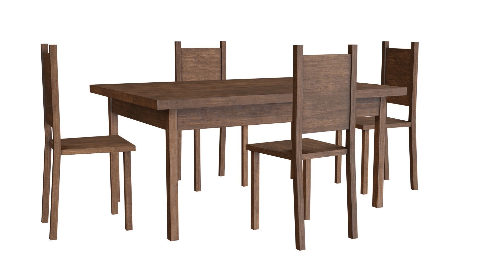 Table and chair Free low-poly 3D model_2