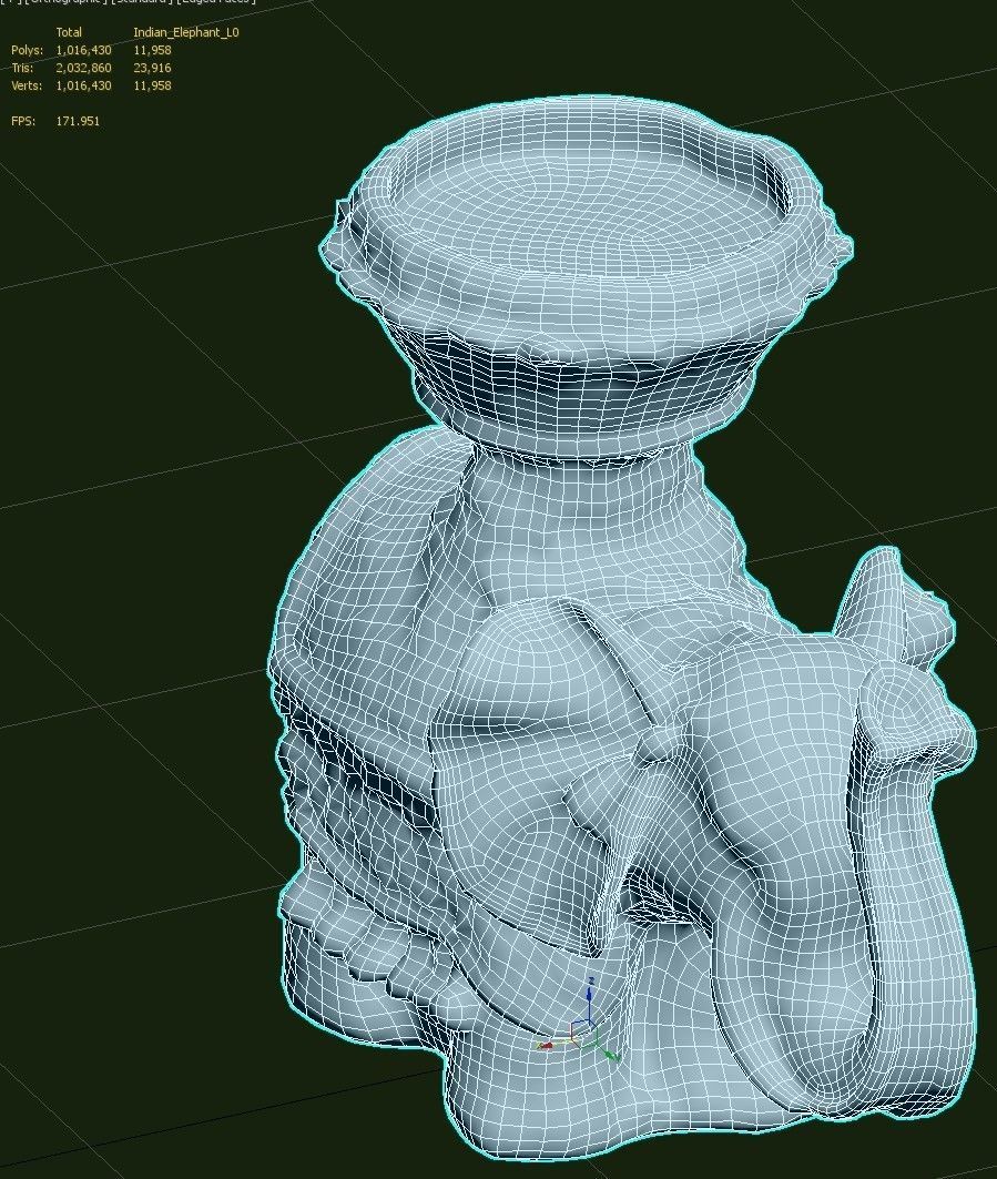 Indian Elephant Low-poly 3D model_25