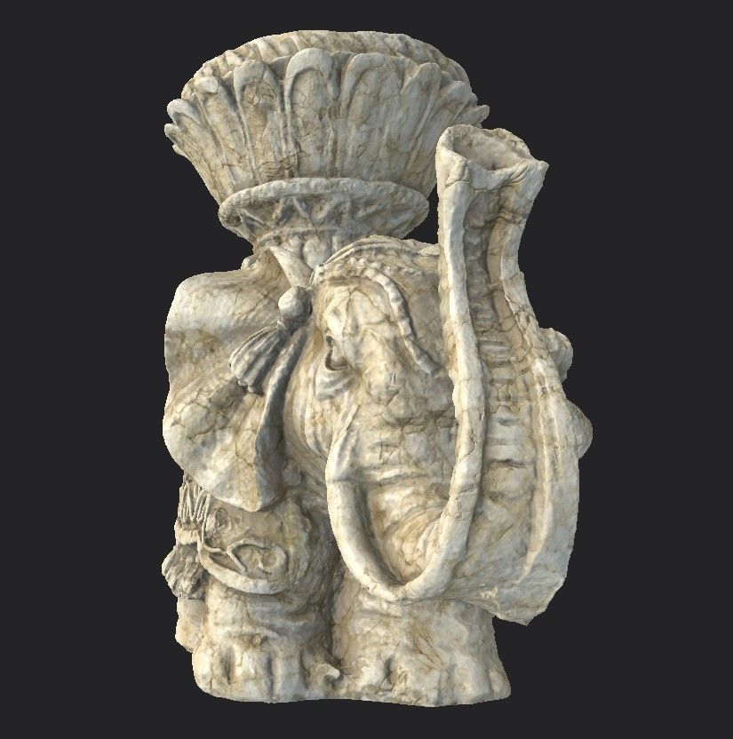 Indian Elephant Low-poly 3D model_2