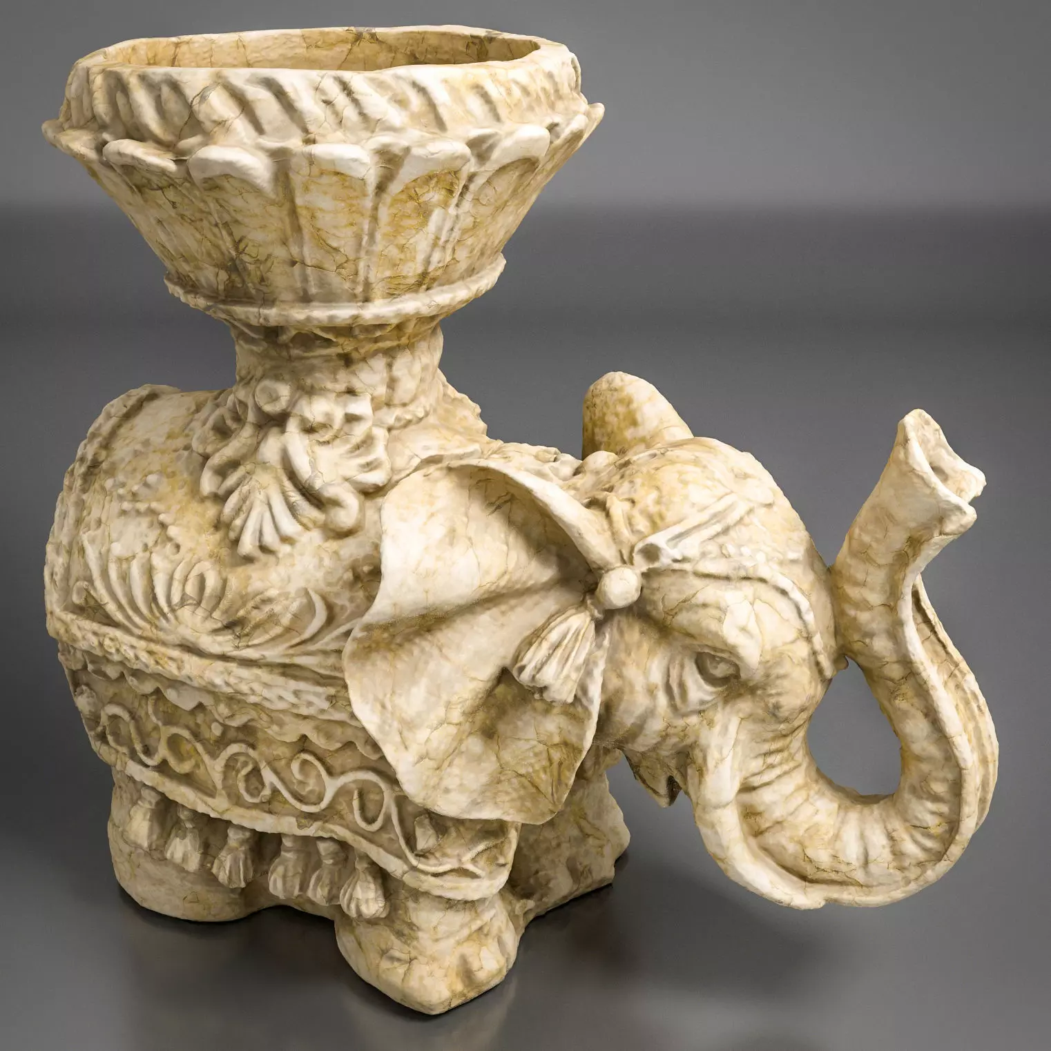 Indian Elephant Low-poly 3D model_0