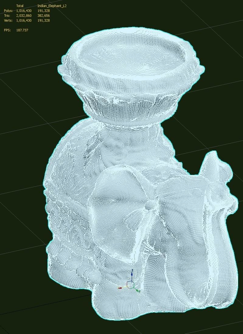 Indian Elephant Low-poly 3D model_27